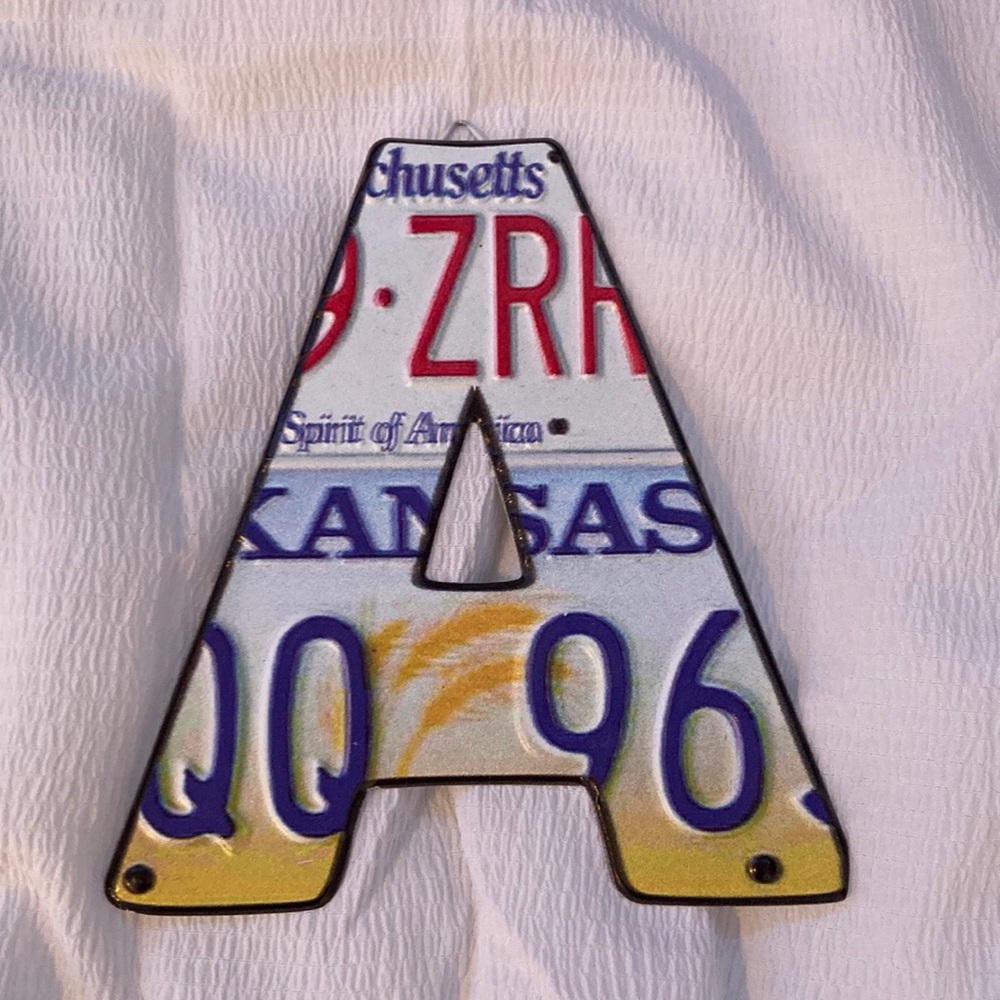 “A” license plate sign